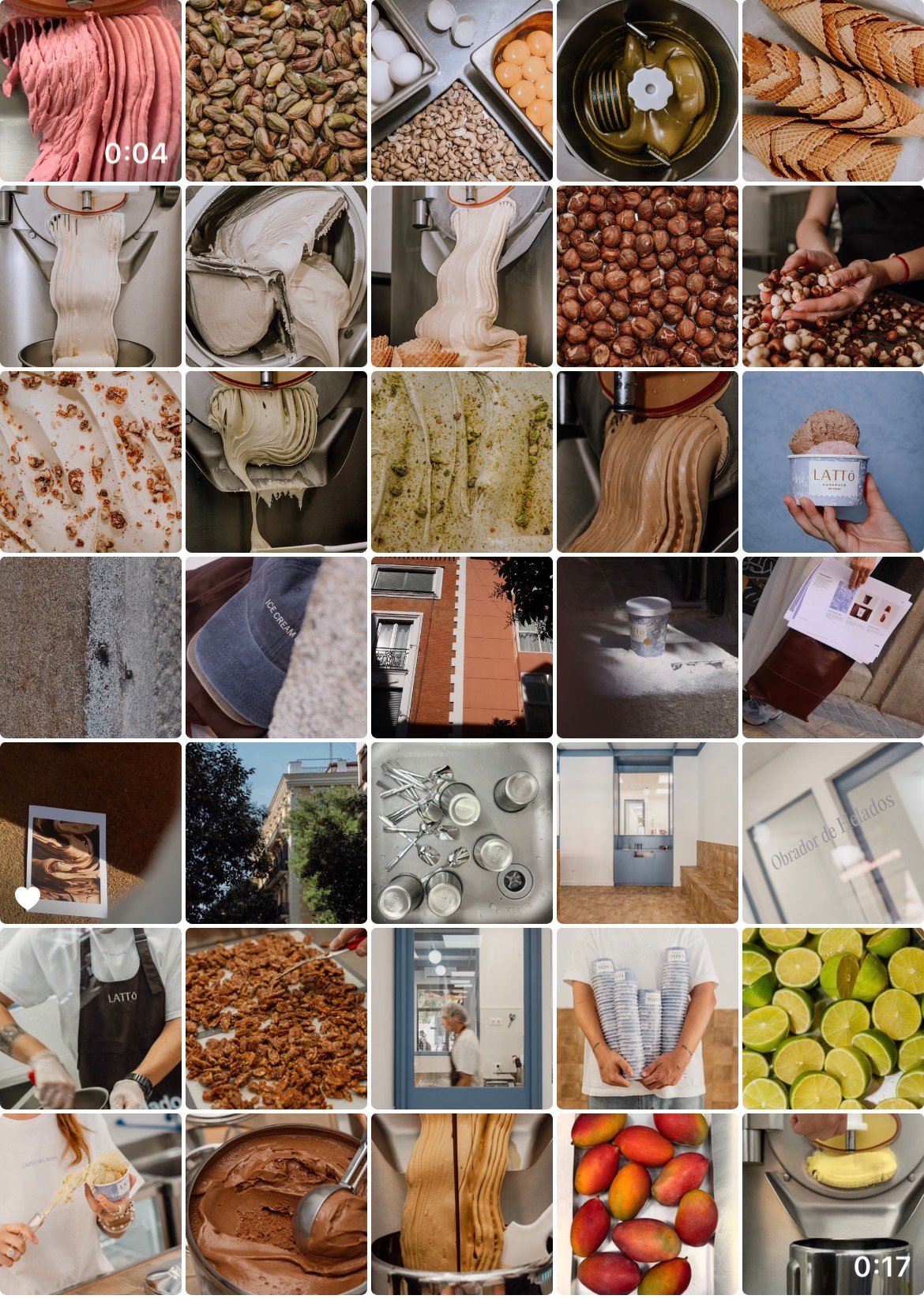 Imágenes del obrador de Latto: ingredientes y elaboración